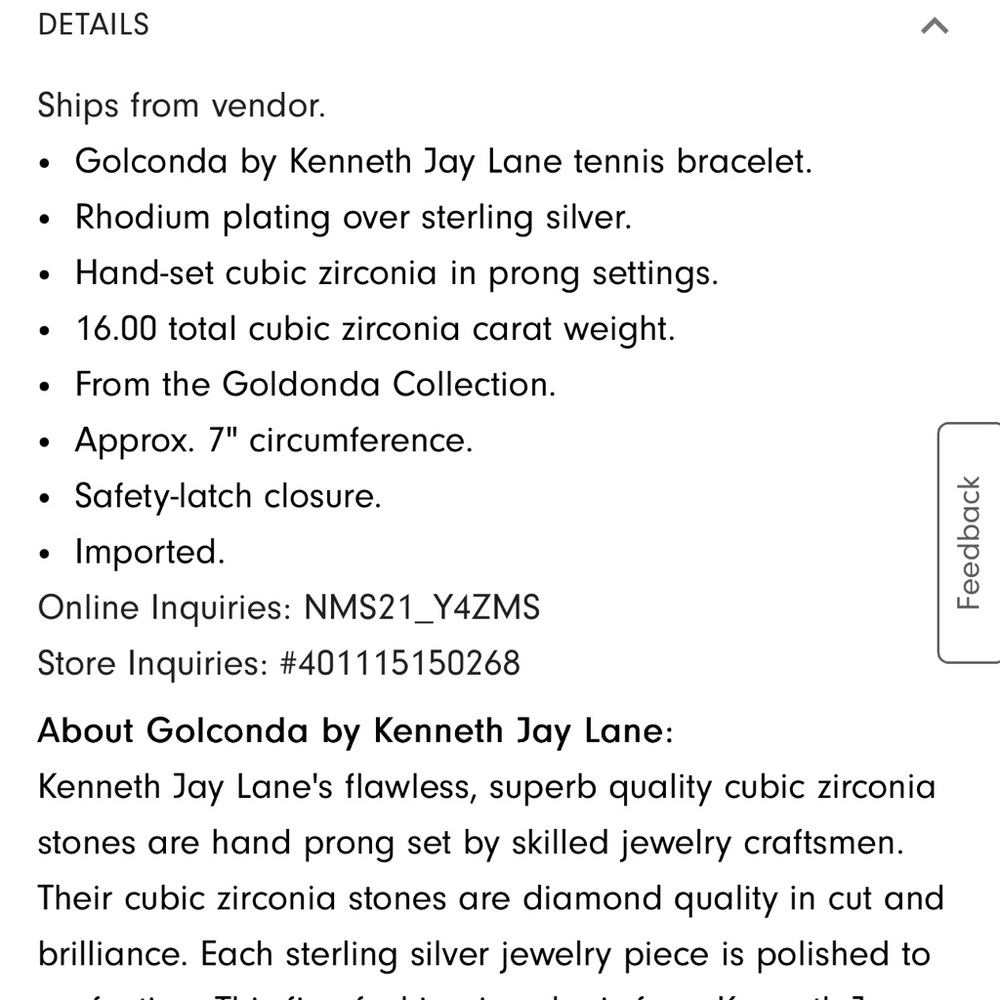 Kenneth Jay Lane Sparkling Tennis Silver Bracelet - Picture 3 of 3